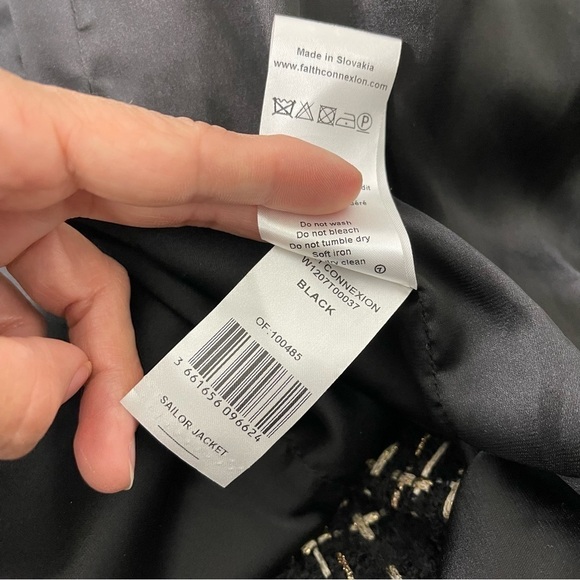 Faith Connexion Sailor Tweed Jacket Size 40 - Picture 9 of 11